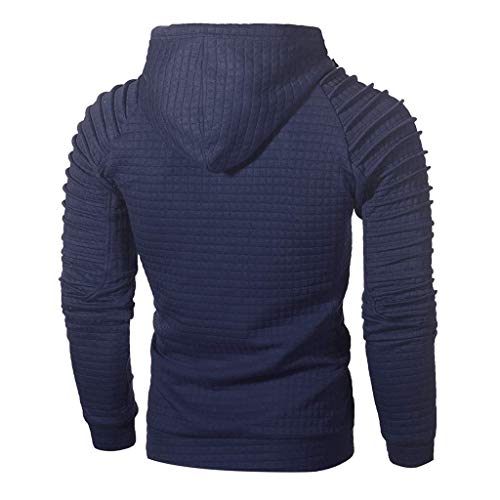 Hombre Sudadera con Capucha Costilla Ropa De Festiva Camiseta Entrenamiento Camiseta del Músculo Cordón Tops Camisas De Polo Bolsas De Color Sólido Ocasional De La Camiseta De Manga Larga Floja