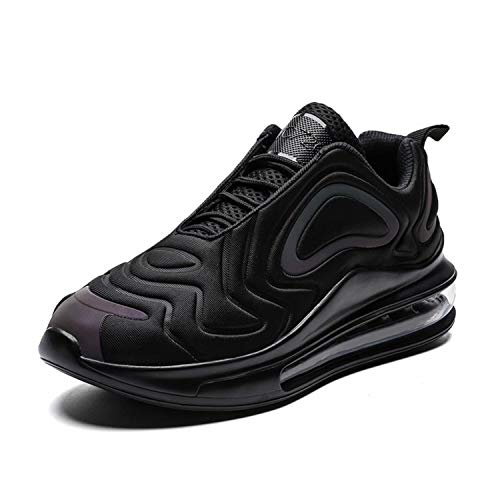 Hombre Zapatos Running Transpirables Casual Sneakers La Zapatos Gimnasio Correr Moda Running Zapatos Black EU39