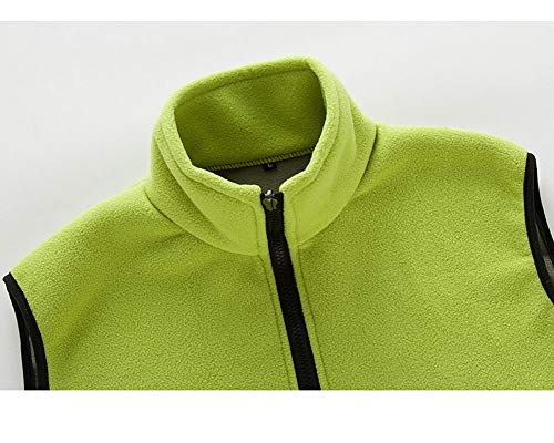 Hombre/Mujer Invierno cálido Chaleco Forro Polar Softshell al Aire Libre Bodywarmer Gillet Cómodo Chaqueta sin Mangas con Bolsillos Mujeres Fruta Verde XS