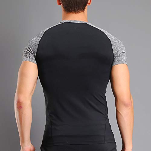 Hombres Bodybuilding Corto Manga Gym Men T Shirts Parte Superior Gimnasio Ropa de Deporte Poliéster y Spandex Hombres Bodybuilding Corto Manga Gym Men T Shirts Parte Superior Gimnasio Ropa de Deporte Poliéster y Spandex