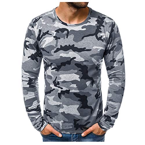 Hombres Camisetas Deportivo Camiseta Manga Larga Camuflaje Pullover Running Gym Entrenamiento Sweatshirt Impresión Tops Cómodo Básica Casual Otoño Invierno(Gris,L) Hombres Camisetas Deportivo Camiseta Manga Larga Camuflaje Pullover Running Gym Entrenamiento Sweatshirt Impresión Tops Cómodo Básica Casual Otoño Invierno(Gris,L)