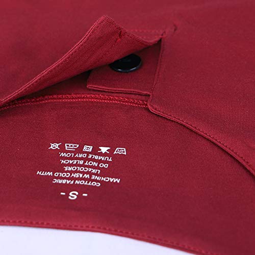 Hombres Casual Manga Corta Camiseta Soltero Botón Abertura Llano v Cuello Camisas Algodón Hombres Casual Manga Corta Camiseta Soltero Botón Abertura Llano v Cuello Camisas Algodón