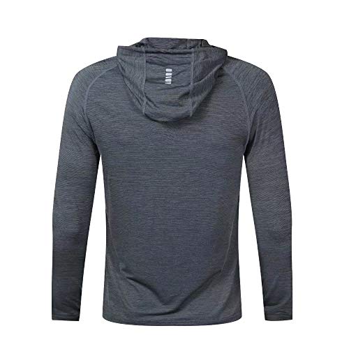 Hombres Culturismo Manga Larga Capucha Corriendo Sudaderas Ajuste seco Actuación Elástico Poliéster y Spandex Hombres Culturismo Manga Larga Capucha Corriendo Sudaderas Ajuste seco Actuación Elástico Poliéster y Spandex