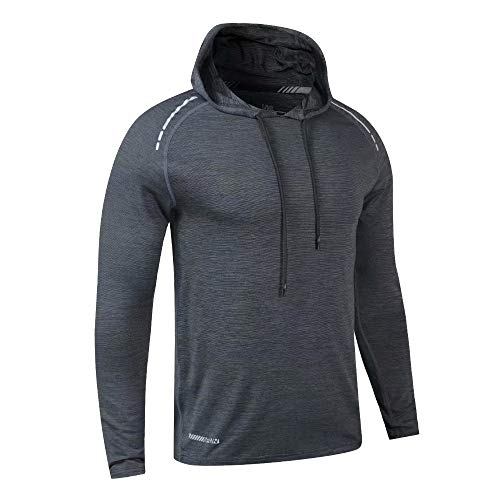 Hombres Culturismo Manga Larga Capucha Corriendo Sudaderas Ajuste seco Actuación Elástico Poliéster y Spandex Hombres Culturismo Manga Larga Capucha Corriendo Sudaderas Ajuste seco Actuación Elástico Poliéster y Spandex