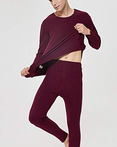 Hombres Invierno cálido Esquí Traje de Ropa Interior Térmica Manga Larga Cuello Redondo Camiseta Interior y Pantalón para Correr, Esquiar, Ciclismo, Entrenamiento Wine Rojo 6XL Hombres Invierno cálido Esquí Traje de Ropa Interior Térmica Manga Larga Cuello Redondo Camiseta Interior y Pantalón para Correr, Esquiar, Ciclismo, Entrenamiento Wine Rojo 6XL