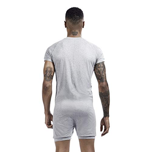 Hombres Mono Corto Ropa Interior Hombre Sexy Verano Pijamas de Dormir Mangas Corta Slim Fit Casual Jogging Fitness Jumpsuit Ropa Deportiva Botón Yvelands(Gris,L) Hombres Mono Corto Ropa Interior Hombre Sexy Verano Pijamas de Dormir Mangas Corta Slim Fit Casual Jogging Fitness Jumpsuit Ropa Deportiva Botón Yvelands(Gris,L)