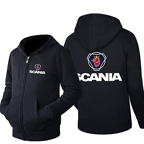 Hombres Sudadera con Cremallera Chaqueta Suéter - Scania Imprimir Escudo Suéter Casual Jersey De Béisbol De La Camiseta De Manga Larga con Capucha - Adolescentes Regalo B-M