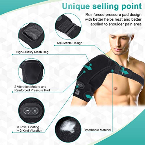 Hombro Apoyo, Almohadilla de Hombro con Calefacción Ajustable con Terapia de frío y Calor para Manguito Rotador, Hombro Congelado, Dislocación del Hombro o Alivio del Dolor Muscular, Unisex Hombro Apoyo, Almohadilla de Hombro con Calefacción Ajustable con Terapia de frío y Calor para Manguito Rotador, Hombro Congelado, Dislocación del Hombro o Alivio del Dolor Muscular, Unisex