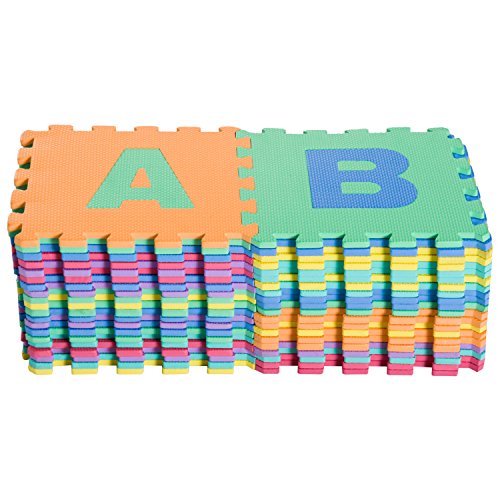 HOMCOM Alfombra Puzle Niños Colchoneta Suave Juego Rompecabezas para Niños 3.6㎡ Letras Abecedario y Números 0-9 Goma Espuma EVA Lavable Resistente a la Humedad HOMCOM Alfombra Puzle Niños Colchoneta Suave Juego Rompecabezas para Niños 3.6㎡ Letras Abecedario y Números 0-9 Goma Espuma EVA Lavable Resistente a la Humedad