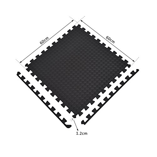 HOMCOM Alfombra Puzzle 6 Piezas Esterilla Protectora de Rompecabeza con Bordes Goma Espuma EVA Área 2,16 m² para Fitness Gimnasio Juego 60x60x1,2cm HOMCOM Alfombra Puzzle 6 Piezas Esterilla Protectora de Rompecabeza con Bordes Goma Espuma EVA Área 2,16 m² para Fitness Gimnasio Juego 60x60x1,2cm