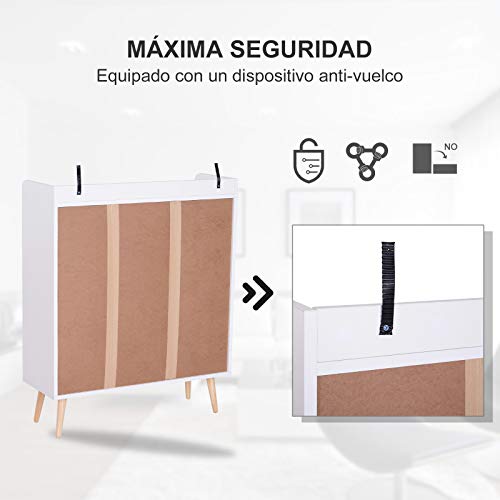 HOMCOM Aparador Buffet Armario Gabinete Consola Mueble Multiusos de Comedor Salón Baño Pasillo 80x29.5x96cm HOMCOM Aparador Buffet Armario Gabinete Consola Mueble Multiusos de Comedor Salón Baño Pasillo 80x29.5x96cm