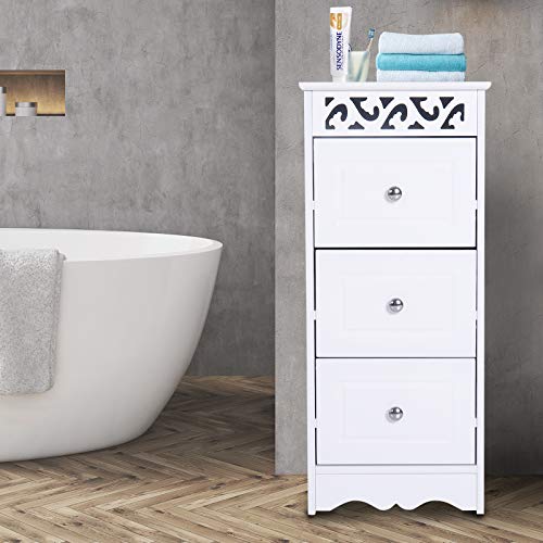 HOMCOM Armario de Almacenamiento Cajonera Multifuncional Gabinete Mueble Organizador de Almacenaje para Cocina Comedor Salón Dormitorio Baño 3 Cajones 29.8x29.8x68.5cm HOMCOM Armario de Almacenamiento Cajonera Multifuncional Gabinete Mueble Organizador de Almacenaje para Cocina Comedor Salón Dormitorio Baño 3 Cajones 29.8x29.8x68.5cm