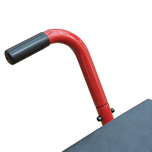 HOMCOM Caballete Tipo Soporte Elevador de Motocross de Acero Plataforma Tipo Peana Universal para Reparación y Estacionamiento Accesorio de Motos Altura Ajustable 28x34x30-40cm Carga 150kg Color Rojo