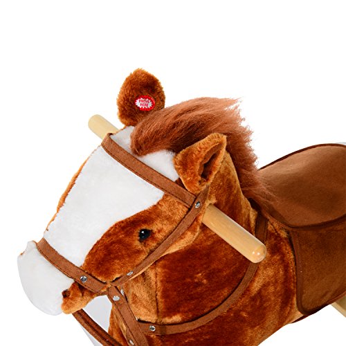 HOMCOM Caballito Balancín Bebé Balancín Peluche Caballo Madera para Niños +3 Años con Sonidos 74x28x65cm HOMCOM Caballito Balancín Bebé Balancín Peluche Caballo Madera para Niños +3 Años con Sonidos 74x28x65cm