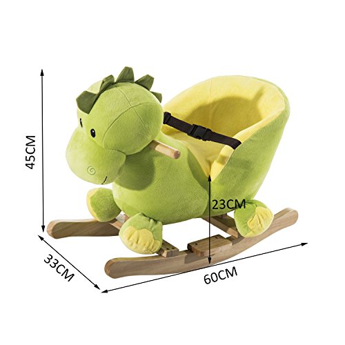 HOMCOM Caballito Balancin Dinosaurio de Peluche con Cinturon Niños +18 Meses Mecedora HOMCOM Caballito Balancin Dinosaurio de Peluche con Cinturon Niños +18 Meses Mecedora