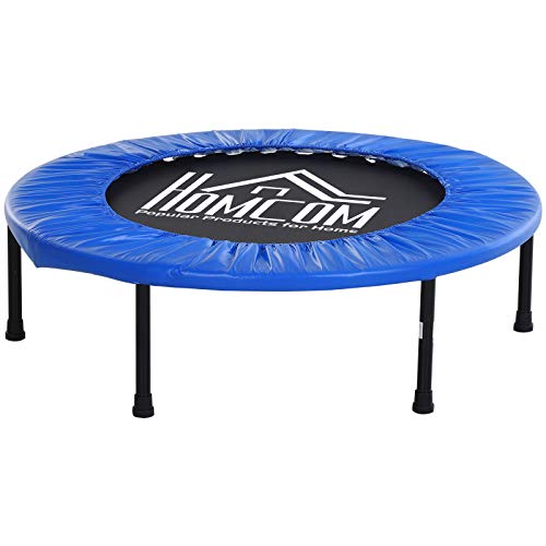 HOMCOM Cama Elástica Trampolín con Diámetro 81cm y Muelles Resistentes hasta 100kg Color Azul Oscuro (S-Φ81 x 22,5cm)