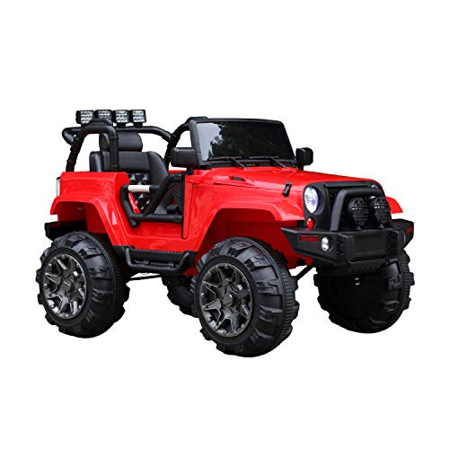 HOMCOM Coche Eléctrico Todoterreno con Mando a Distancia MP3 Luces y Sonidos Apertura de Puerta Batería 12V Control Remoto Carga 30kg para Niños +3 Años 128x78x76cm HOMCOM Coche Eléctrico Todoterreno con Mando a Distancia MP3 Luces y Sonidos Apertura de Puerta Batería 12V Control Remoto Carga 30kg para Niños +3 Años 128x78x76cm