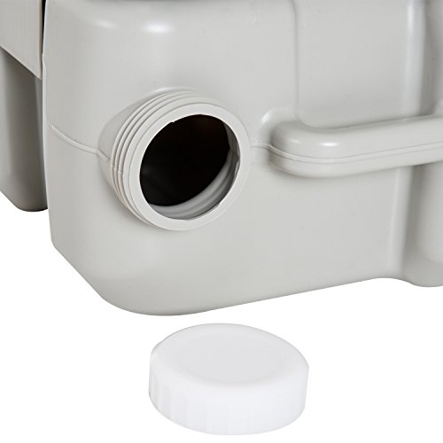HOMCOM Inodoro Portátil Químico Baño WC 20L con Tapa para Camping Viaje Ancianos Caravana Barco con Cisterna Carga 200kg 41.5x36.5x42cm HDPE HOMCOM Inodoro Portátil Químico Baño WC 20L con Tapa para Camping Viaje Ancianos Caravana Barco con Cisterna Carga 200kg 41.5x36.5x42cm HDPE