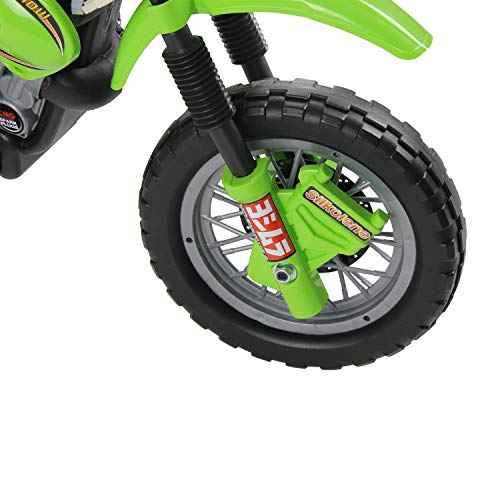 HOMCOM Moto Electrica Infantil Bateria 6V Recargable NiƱos 3 AƱos Cargador y Ruedas Apoyo Color Verde HOMCOM Moto Electrica Infantil Bateria 6V Recargable NiƱos 3 AƱos Cargador y Ruedas Apoyo Color Verde