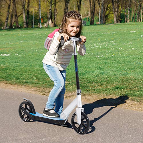 HOMCOM Patinete para Niños y Adultos Scooter Plegable Plegable Manillar Ajustable Marco Aluminio Ligero y Estable Carga 80kg Aluminio 84x34x86-96 cm Blanco HOMCOM Patinete para Niños y Adultos Scooter Plegable Plegable Manillar Ajustable Marco Aluminio Ligero y Estable Carga 80kg Aluminio 84x34x86-96 cm Blanco