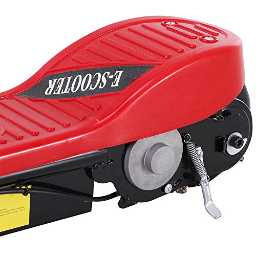 HOMCOM Patinete Plegable Niño Eléctrico Tipo Scooter con Manillar Azul Patinete Eléctrico Plegable Tipo Scooter con Manillar Ajustable Freno y Pie de Apoyo 120W Carga 50kg 78x37x99cm (Rojo)