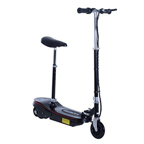HOMCOM Patinete Plegable Scooter Eléctrico con Luz LED Monopatín Patinete Plegable Manillar Asiento Ajustable 120W Carga 50kg Acero (Negro) HOMCOM Patinete Plegable Scooter Eléctrico con Luz LED Monopatín Patinete Plegable Manillar Asiento Ajustable 120W Carga 50kg Acero (Negro)