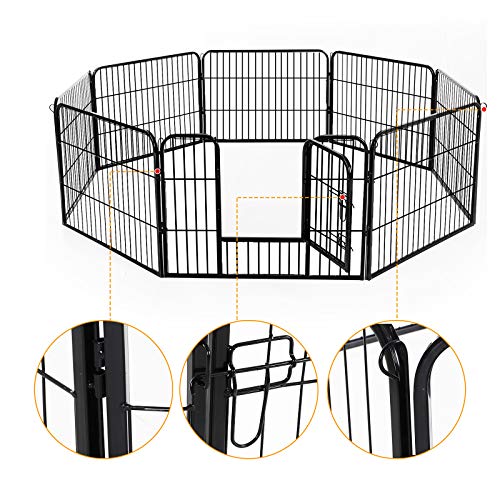 HOMCOM PawHut Parque Mascotas 8 Vallas 80x60cm Jaula Valla Corral con Puerta Entrenamiento HOMCOM PawHut Parque Mascotas 8 Vallas 80x60cm Jaula Valla Corral con Puerta Entrenamiento