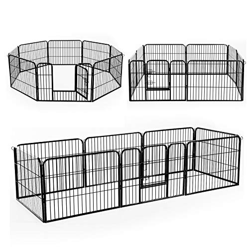 HOMCOM PawHut Parque Mascotas 8 Vallas 80x60cm Jaula Valla Corral con Puerta Entrenamiento HOMCOM PawHut Parque Mascotas 8 Vallas 80x60cm Jaula Valla Corral con Puerta Entrenamiento