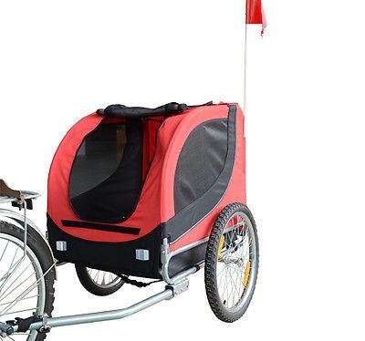 HOMCOM PawHut Remolque Bicicleta Perros Mascota 1 Bandera 6 Reflectores Remolque Bici Rojo Negro HOMCOM PawHut Remolque Bicicleta Perros Mascota 1 Bandera 6 Reflectores Remolque Bici Rojo Negro