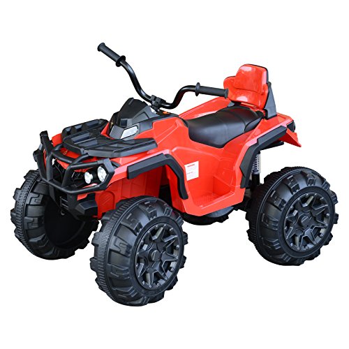 HOMCOM Quad Eléctrico Niño Coche Eléctrico Cuatrimoto Batería 12V con MP3 Radio Luces Sonidos 103x68x73cm Carga 30kg