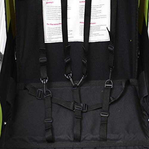 HOMCOM Remolque para Niños DOS PLAZAS con Amortiguadores Carro para Bicicleta CON BARRA INCLUIDA y Kit de Footing COLOR VERDE y NEGRO HOMCOM Remolque para Niños DOS PLAZAS con Amortiguadores Carro para Bicicleta CON BARRA INCLUIDA y Kit de Footing COLOR VERDE y NEGRO