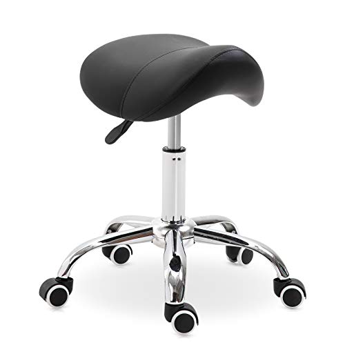 HOMCOM Silla Trabajo Taburete Ruedas Giratorias Taburete Cosmetica Dentista Peluqueria Color Negro HOMCOM Silla Trabajo Taburete Ruedas Giratorias Taburete Cosmetica Dentista Peluqueria Color Negro