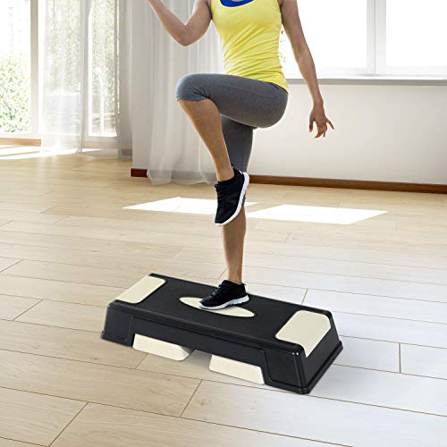 HOMCOM Step Fitness Tabla Stepper Aerobic Deporte Gimnasia Altura Regulable 3 Niveles…