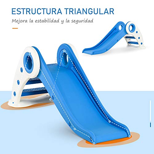 HOMCOM Tobogán Infantil para Niños de +3 Años Tobogán Ancho Plegable con Escaleras Rampa Larga para Jardín Parque Interiores 120x50x56 cm Azul HOMCOM Tobogán Infantil para Niños de +3 Años Tobogán Ancho Plegable con Escaleras Rampa Larga para Jardín Parque Interiores 120x50x56 cm Azul