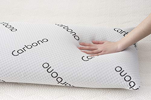 Home Heavenly® - Almohada VISCO-ELÁSTICA Carbono Activo, núcleo Perforado, ergonómica, Fabricada en España (90_x_40_cm)