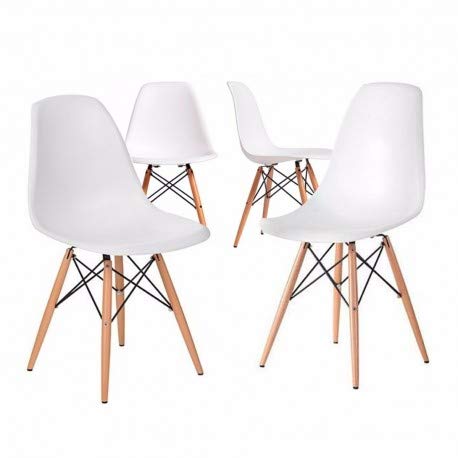 Home Heavenly®- Pack 4 sillas Comedor salón Modelo NÓRDICA, con Pata de Madera, Silla Basic en Blanco o Gris envío Desde España (Blanco) Home Heavenly®- Pack 4 sillas Comedor salón Modelo NÓRDICA, con Pata de Madera, Silla Basic en Blanco o Gris envío Desde España (Blanco)