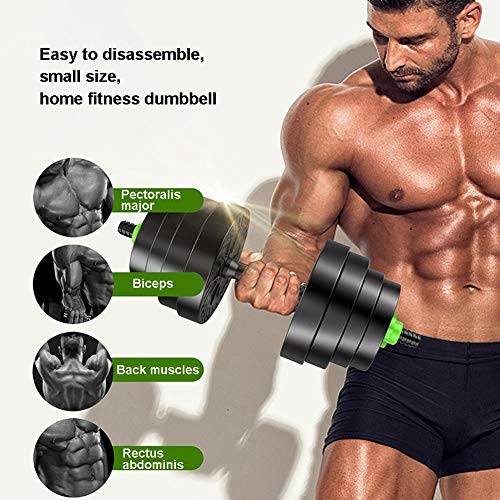 HOME-MJJ Ajustable Juego De Mancuernas De 10/15/20/30 KG, Peso Ajustable, Entrenamiento De Gimnasio, Ejercicio Físico con Asas De Plástico Antideslizantes para Entrenamiento De Bíceps Y Tríceps