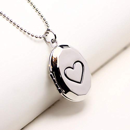 Home Wang Difusor De Aceites Esencialespetite Elíptica Foto Fase Caja DIY Medallón Flotante Corazón Collar Colgante Fragancia Difusor De Aceite Esencial para Mujer-Plata Home Wang Difusor De Aceites Esencialespetite Elíptica Foto Fase Caja DIY Medallón Flotante Corazón Collar Colgante Fragancia Difusor De Aceite Esencial para Mujer-Plata