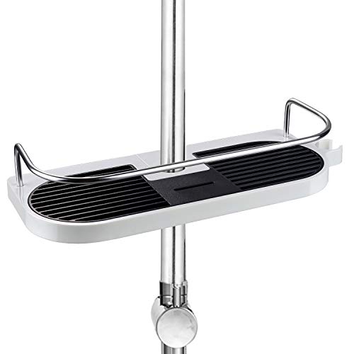 homeasy Estante para Baño, Estantería de Ducha Ajustable Sin Taladro con Ganchos, Artículos de Baño para Varilla de Ducha de 19mm-25mm(Blanco) homeasy Estante para Baño, Estantería de Ducha Ajustable Sin Taladro con Ganchos, Artículos de Baño para Varilla de Ducha de 19mm-25mm(Blanco)