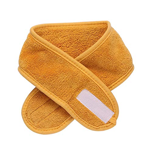 Homehome 1PC Coral Velvet lavable con hebilla autoadhesiva diadema de maquillaje para mujer Coral Velvet diadema deportiva Yoga diadema (amarillo)