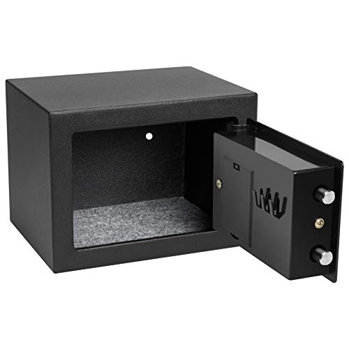 HomeSafe HV17E Caja fuerte Electrónica 17x23x17cm (HxWxD), Negro Satén de Carbón