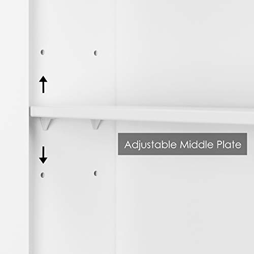 Homfa Armario de Baño con Espejo Armario de Pared Armario de Cocina o Medicina Blanco 2 Puertas y 3 Estanterías MDF 56x13x55cm Homfa Armario de Baño con Espejo Armario de Pared Armario de Cocina o Medicina Blanco 2 Puertas y 3 Estanterías MDF 56x13x55cm