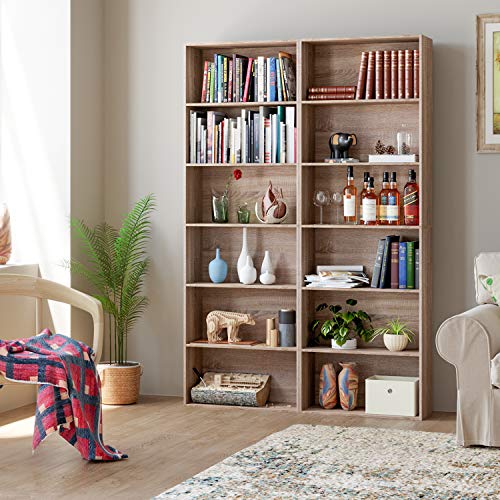 Homfa Estantería 6 Cubos Librerías para Libros CDs DVDs Estantería de Pared 60x23.5x180cm (Roble Claro) Homfa Estantería 6 Cubos Librerías para Libros CDs DVDs Estantería de Pared 60x23.5x180cm (Roble Claro)