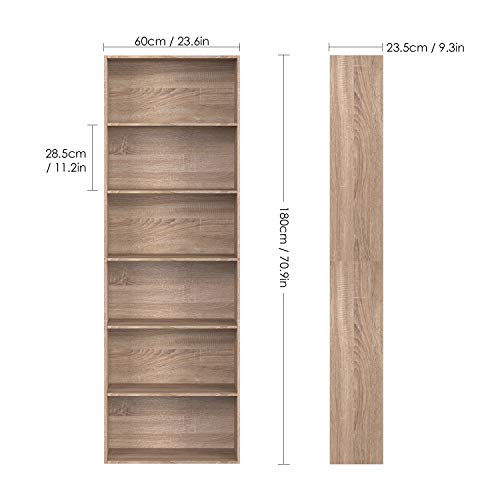 Homfa Estantería 6 Cubos Librerías para Libros CDs DVDs Estantería de Pared 60x23.5x180cm (Roble Claro) Homfa Estantería 6 Cubos Librerías para Libros CDs DVDs Estantería de Pared 60x23.5x180cm (Roble Claro)