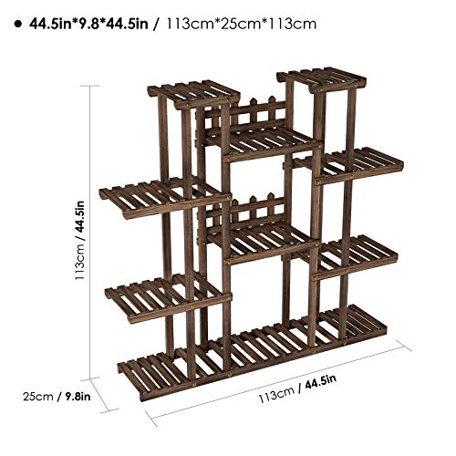 Homfa Estantería Decorativa Macetas Soporte Madera para Plantas Escalera para Flores para Exterior Interior Salón Oficina Jardín Balcón con 11 Estantes Madera 113x113x25cm