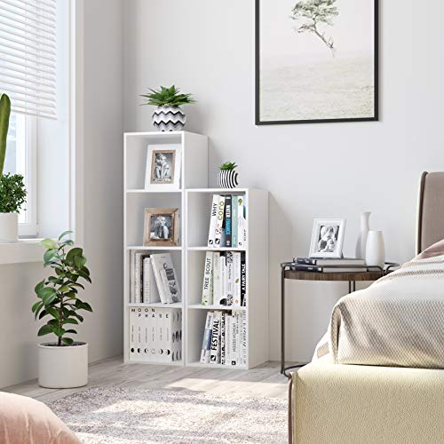 Homfa Estantería para Libros Estantería de Pared Librería con 3 Niveles para Salón Estudio Blanca 30x30x80cm Homfa Estantería para Libros Estantería de Pared Librería con 3 Niveles para Salón Estudio Blanca 30x30x80cm