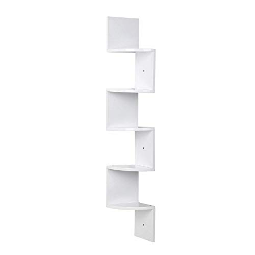 Homfa Estantes de Pared Juego de 5 Estanterías de Esquina Baldas Flotantes Madera Blanco 20x20x123cm Homfa Estantes de Pared Juego de 5 Estanterías de Esquina Baldas Flotantes Madera Blanco 20x20x123cm