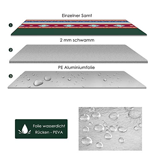 Homfa Manta de Picnic Impermeable Plegable Anti-Calor para Camping Playa Alfombra para Suelo Playa Jardín Parque de Franela para 4-8 Personas 200 x 200 x 0.2cm