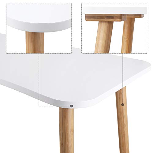 Homfa Mesa de Escritorio Mesa para Ordenador Escritorio para Estudio Oficina Dormitorio Blanco 100x50x75cm