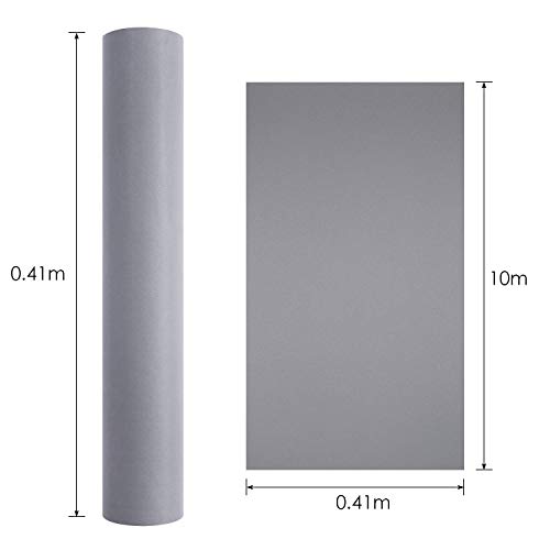 HOMFA Pintado Papel de Pared PVC Extra Grueso Impermeable para Pared Muebles de Cocina Dormitorios y Salón Pintado Pegatina Pared Autoadhesivo Gris 10x0.41M